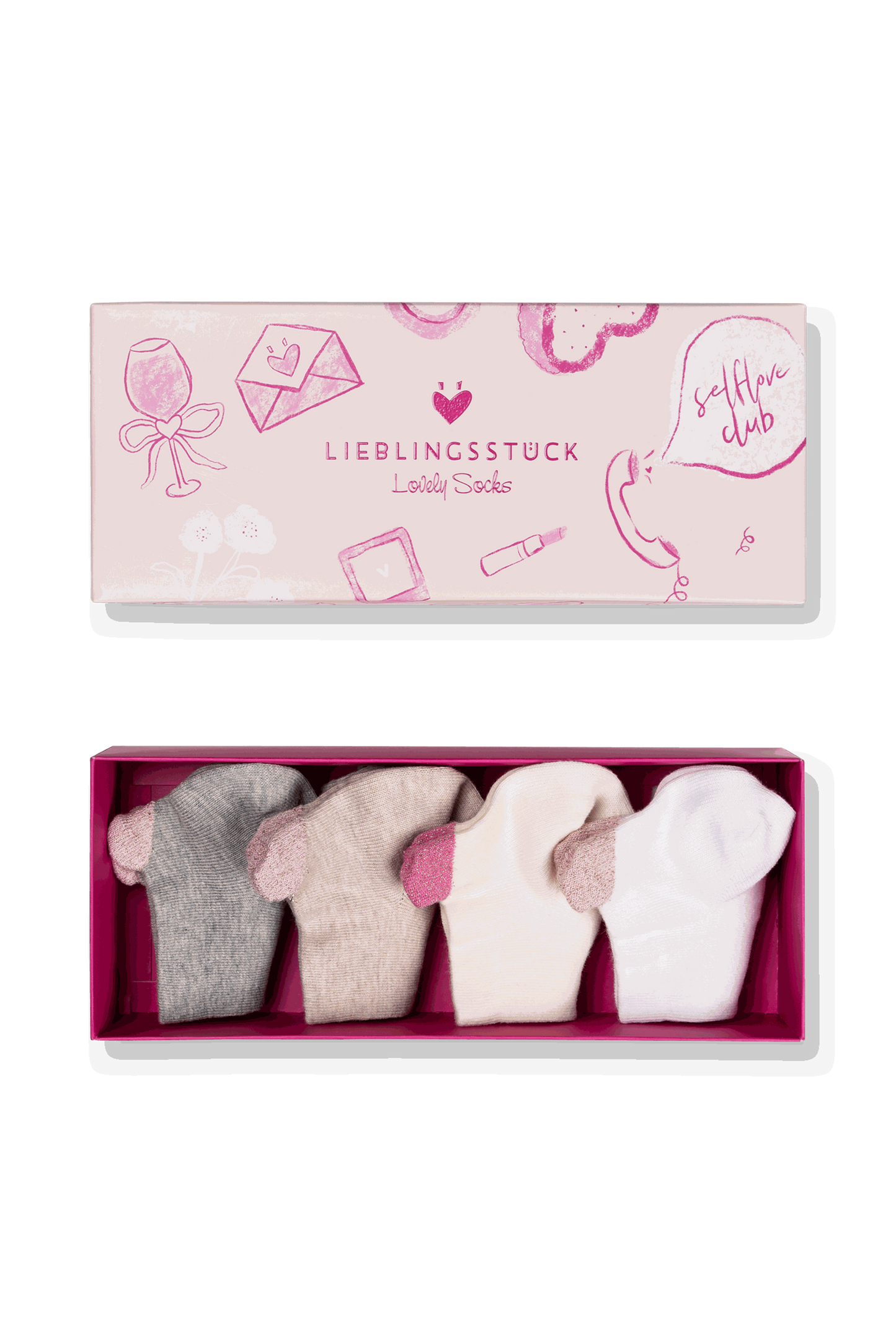 Lovely Socks - Sneaker-Socken - Box und Kulturtasche