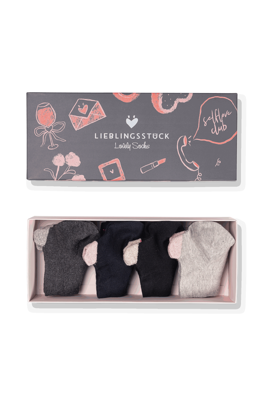 Lovely Socks - Sneaker-Socken - Box und Kulturtasche